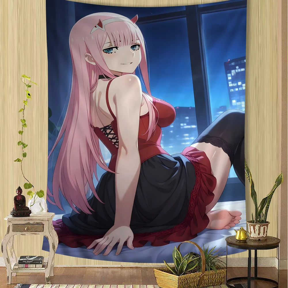 

Darling In The F-FranXX Anime Printed Large Wall Tapestry Indian Buddha Wall Decoration Witchcraft Bohemian Hippie Wall Art