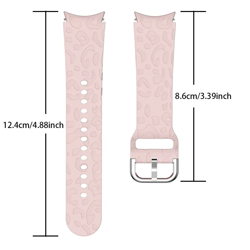 No Gaps Sports Silicone Leopard Print Strap For Samsung Galaxy Watch 6 5 Pro 45mm 4 Classic 47mm/46mm 40 44mm Bracelet Watchband