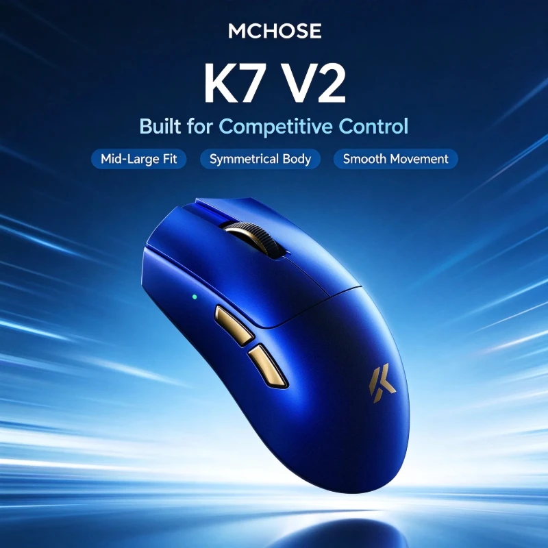 MCHOSE K7 V2 Pro+ Ultra+ Wireless Esports Mouse PAW3955 Ti Magnetic Charging 8K Polling 59g For PC Esports Gaming Christmas Gif
