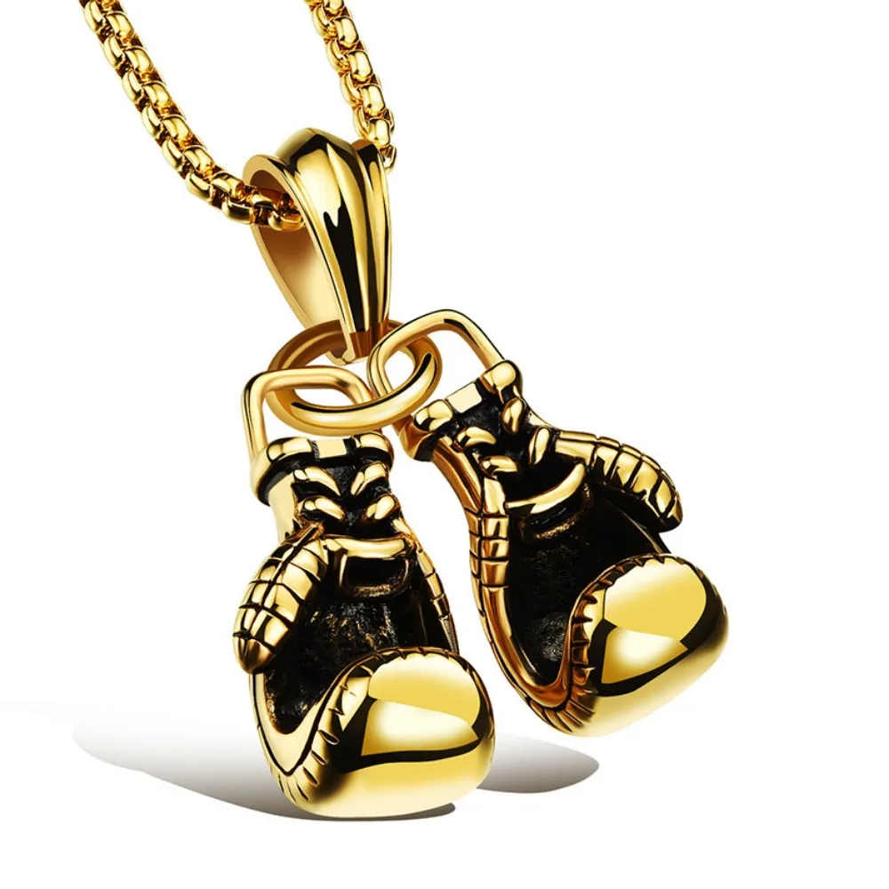 Luxury Mini Boxing Glove Present& Necklace for Men Unisex Choker Hiphop Chain Necklaces Statement Cool Necklace