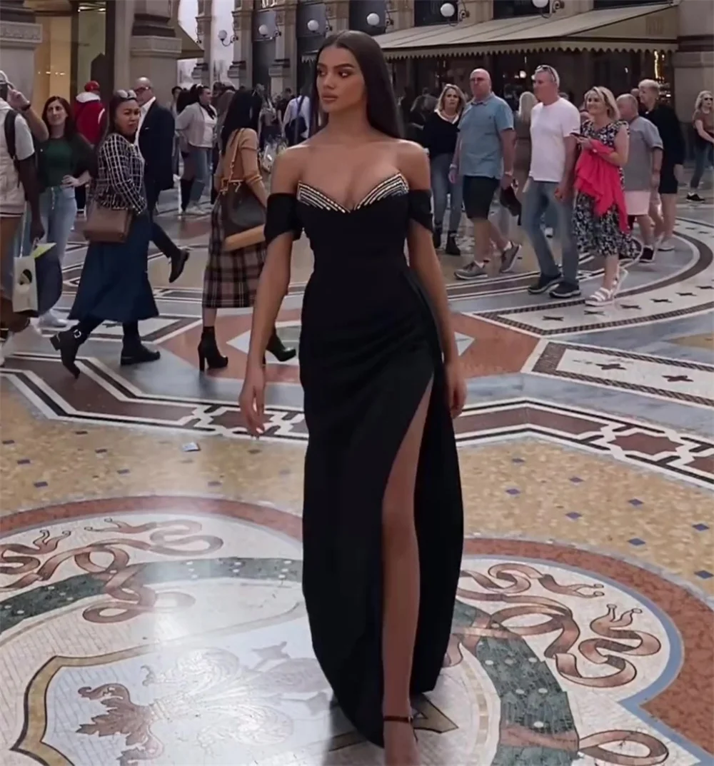 Prom Dress Avond Saudi-Arabië Jersey Kralen Homecoming A-Line Off-The-Shoulder Op Maat Gemaakte Gelegenheidsjurk Lange Jurken