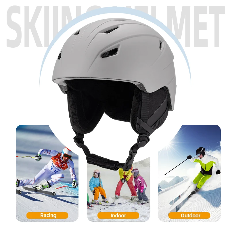 Warm Men's Skiing Helmet for Snowboard Winter Thermal Road Bike Helmet with Ear Protector Safety Ski Helmet for Adults Children