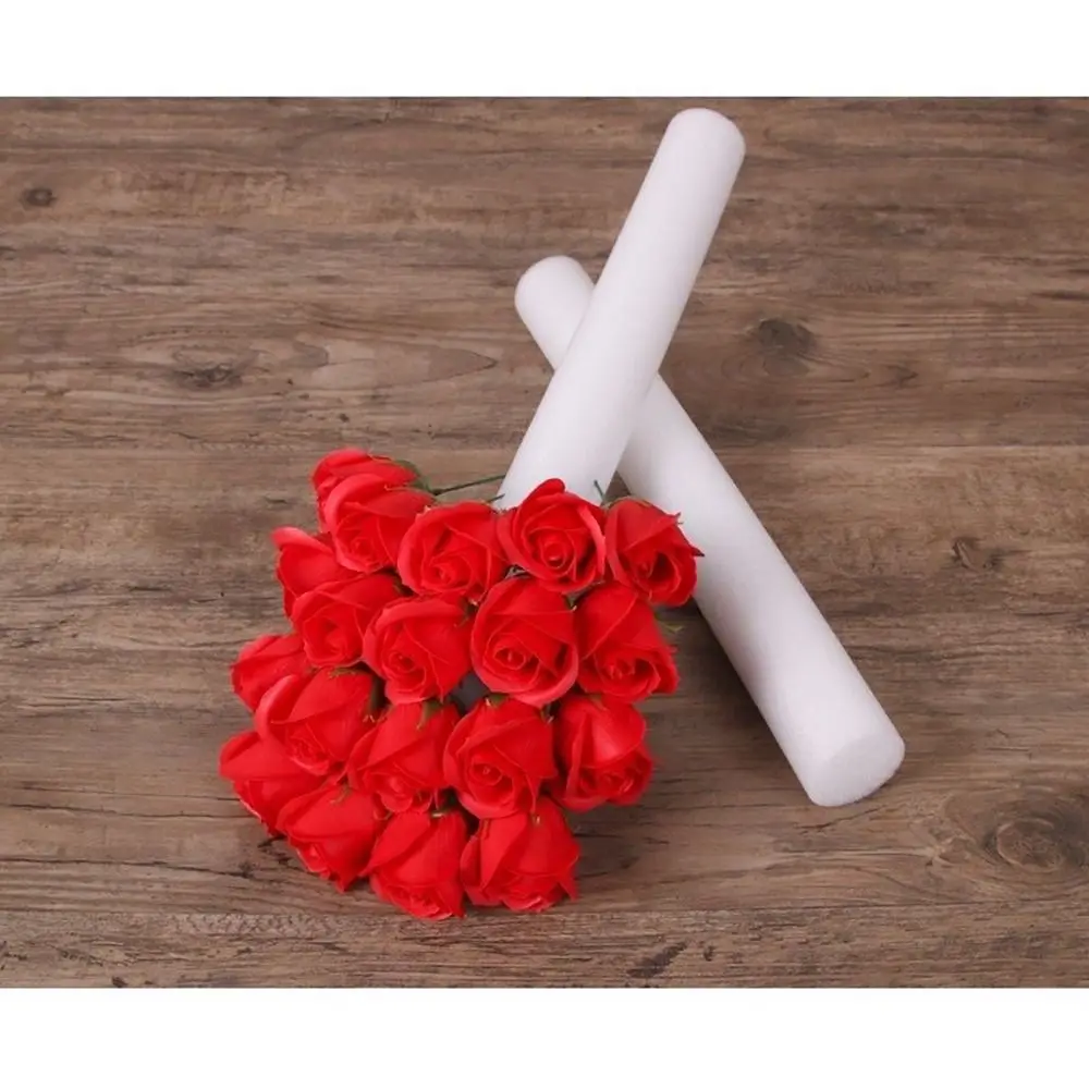 1Pc DIY Foam Strip Wedding Flower Arrangement Base Cylindrical White Stick Solid Curtain Floral Sponge Event Party Props