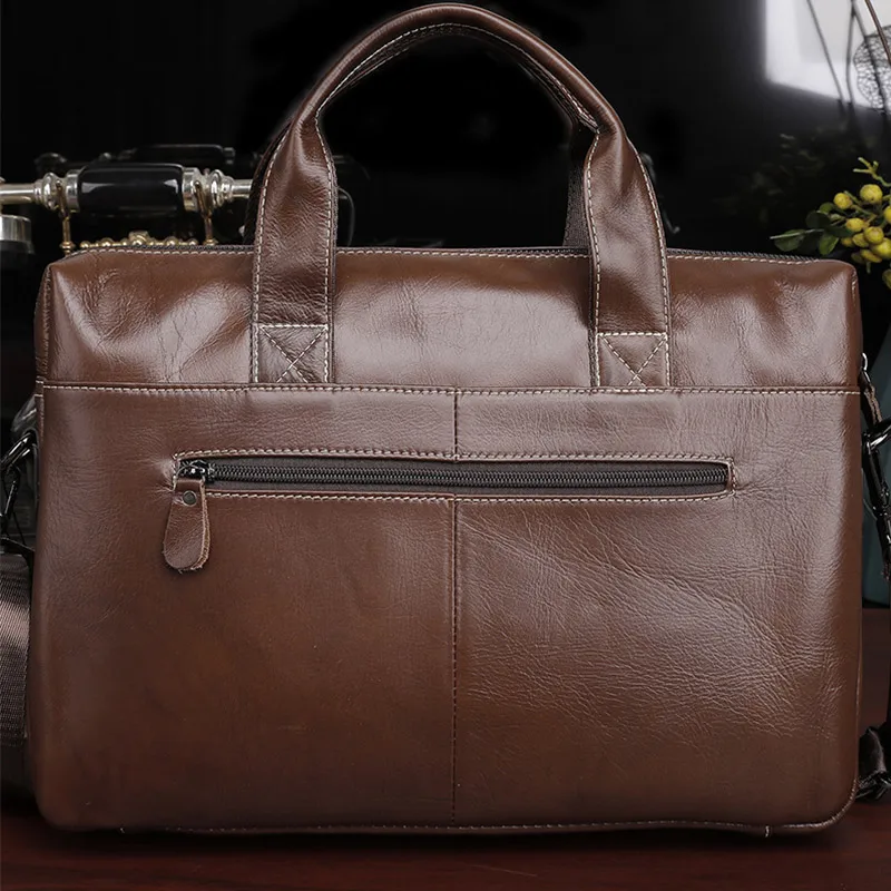 High Quality Men Genuine Leather Handbags Male Business Leather Travel Briefcases Men\'s Cowhide Leather Messenger Bags Tote