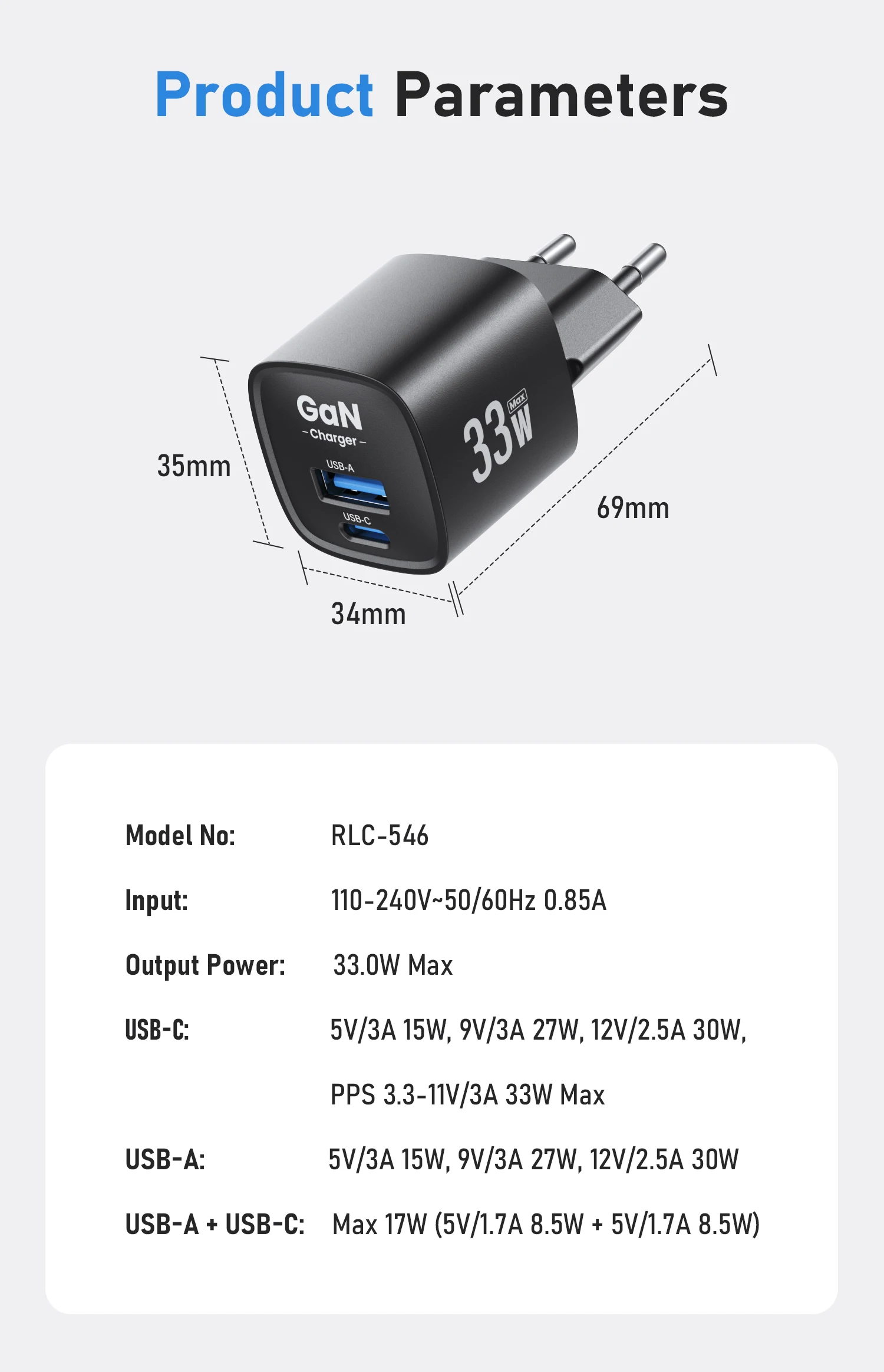 33W GaN USB-C Ladegerät Mini Tragbares PPS PD QC Schnelllade-USB-Reiseladegerät für iPhone 17 16 Pro Max iPad Samsung S23 Ultra – Detail 11