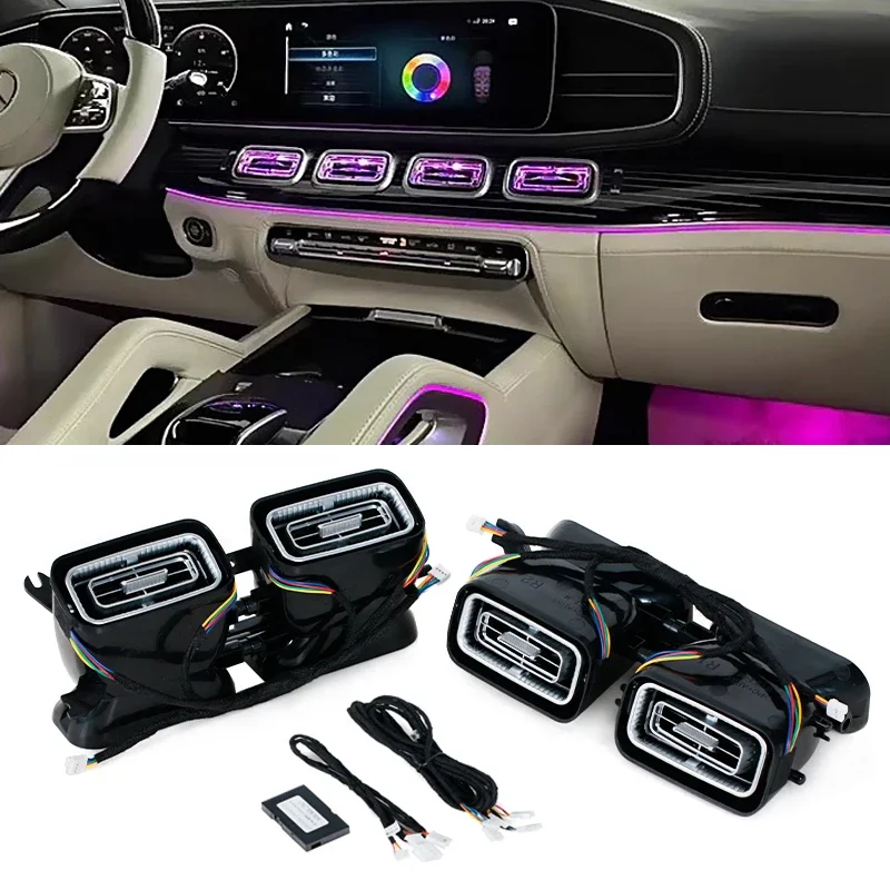 

Car Ambient Light For Mercedes Benz GLE GLS W167 2020 Front Turbo Air Outlet Air Conditioning Vent Accessories