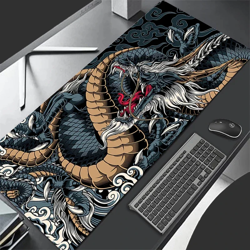 Japanese Art Dragon Mouse Pad Gamer XL Custom Home HD Mousepad XXL Keyboard Pad Office Non-Slip Computer 900x400 Big Mouse Mats