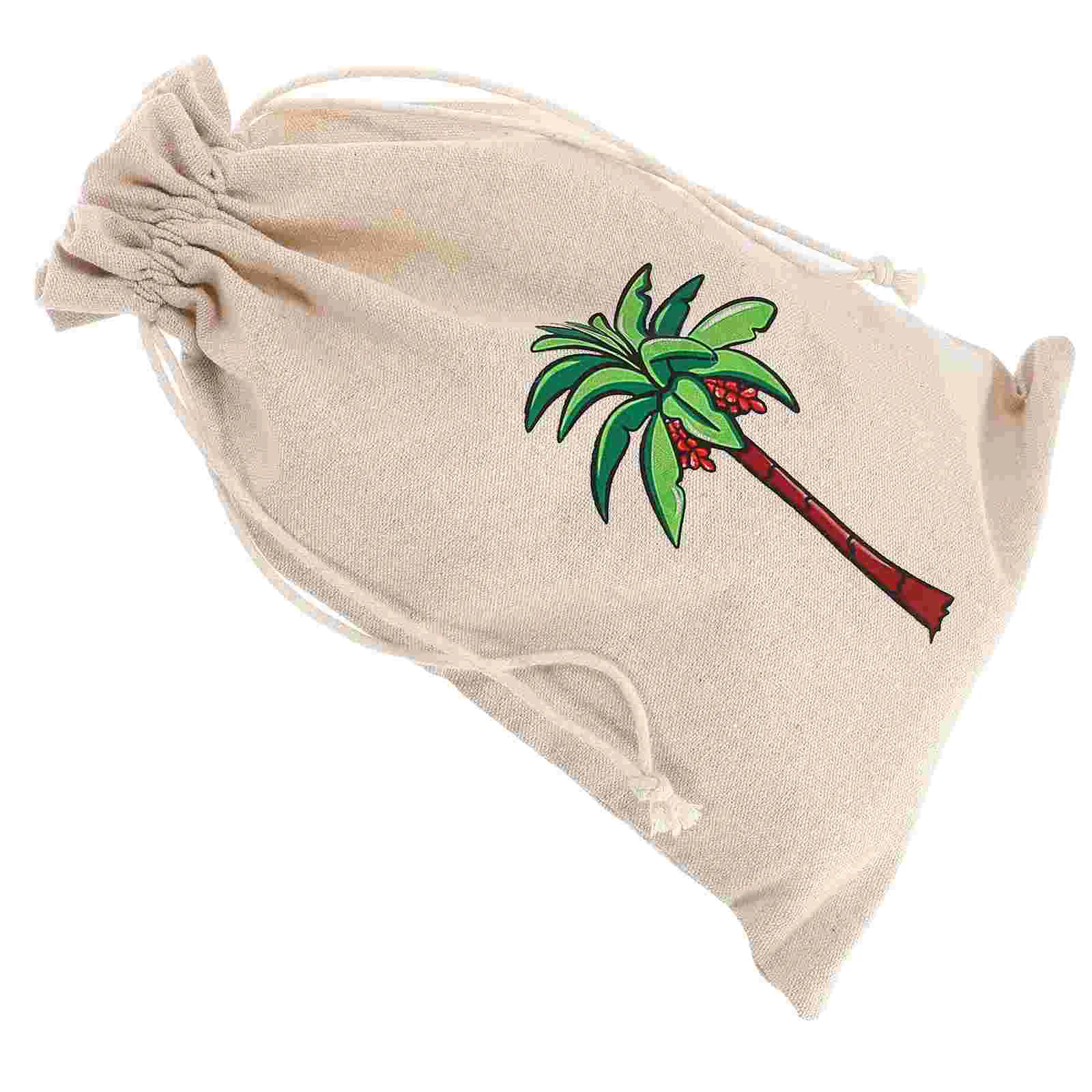 Drawstring Pocket Portable Shoes Pouch Vacuum Bags Dance Shoe Gift Travel Shoe Storage Bags Unique Cartoon Palm Tree Pattern