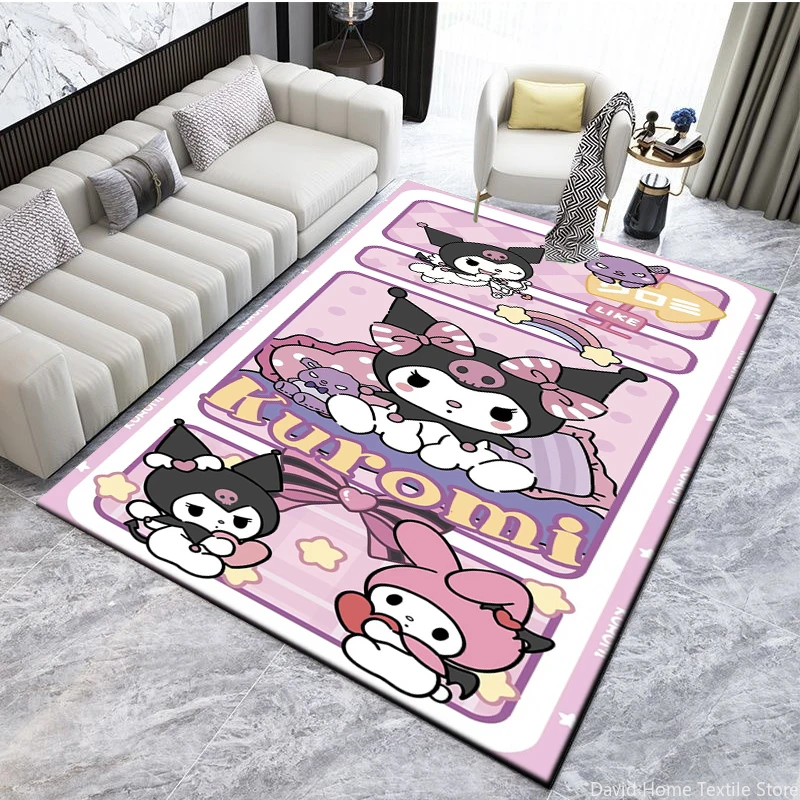 

Sanrio Kuromi Cartoon Painting Area Rug,Carpet for Home Living Room Bedroom Sofa Doormat Kitchen Decor,Non-slip Floor Mat