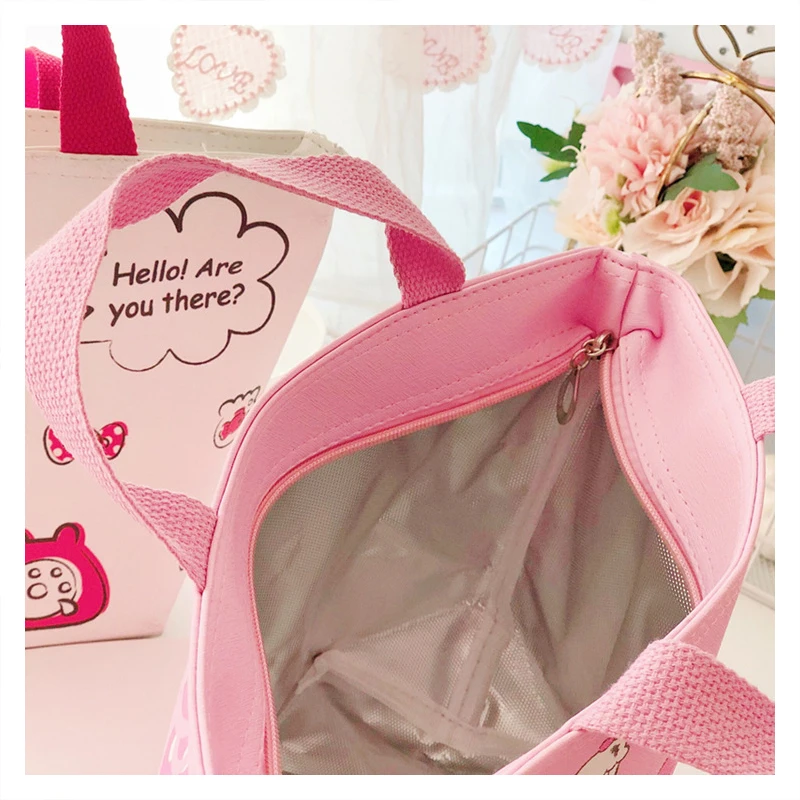 New Hello Kitty Cinnamoroll Sanrio Kawaii Anime Storage Hangbag Cute Cartoon My Melody Bento Lunch Box Lovely Gifts for Girls