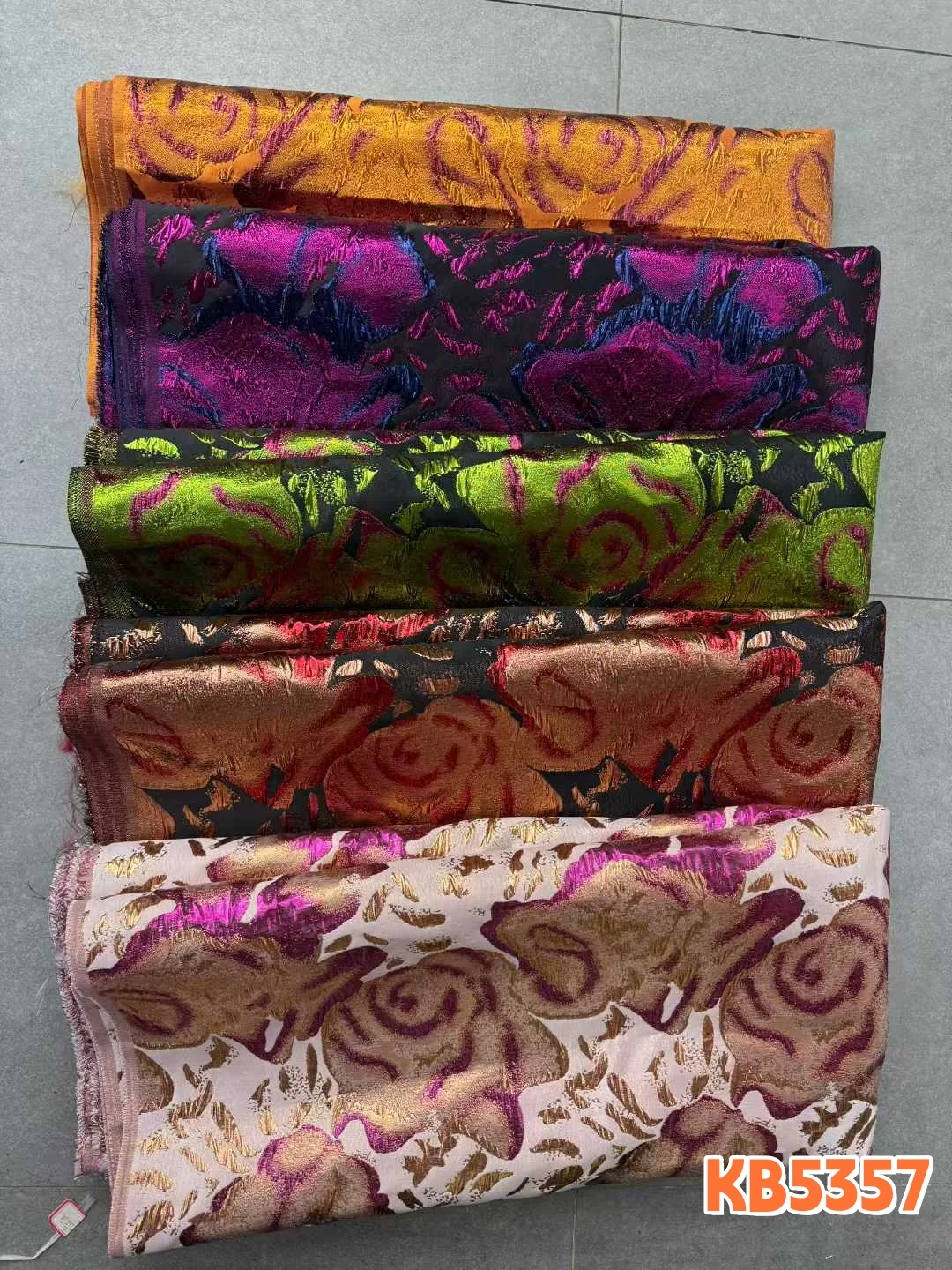 Luxury Garment Fabrics Organza African Lace Fabrics 2026 Brown Damask Cloth Brocade Bridal Lace Fabric For Wedding Dress KB5357 view 6