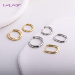 New Trendy Gold Plated Hoop Earring For Women,25mm*19mm Female Smooth Huggie Earring Jewelry