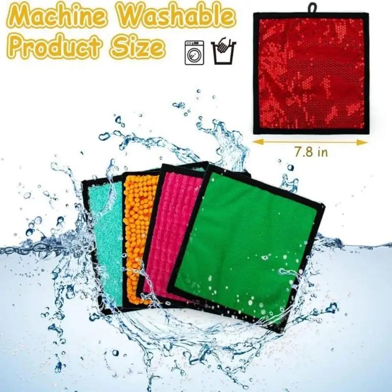 Tapis jeu sensoriel multi-texture pour bébé, doux, lavable en Machine, tapis d'activité, développement précoce, Exploration