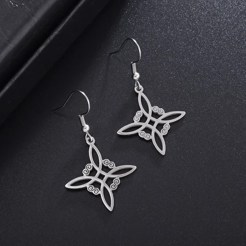 Fine Stainless Steel Celtic Witch's Knot Hypoallergenic Women's Earrings Irish Lucky Jewelry As A Gift for Your Partner