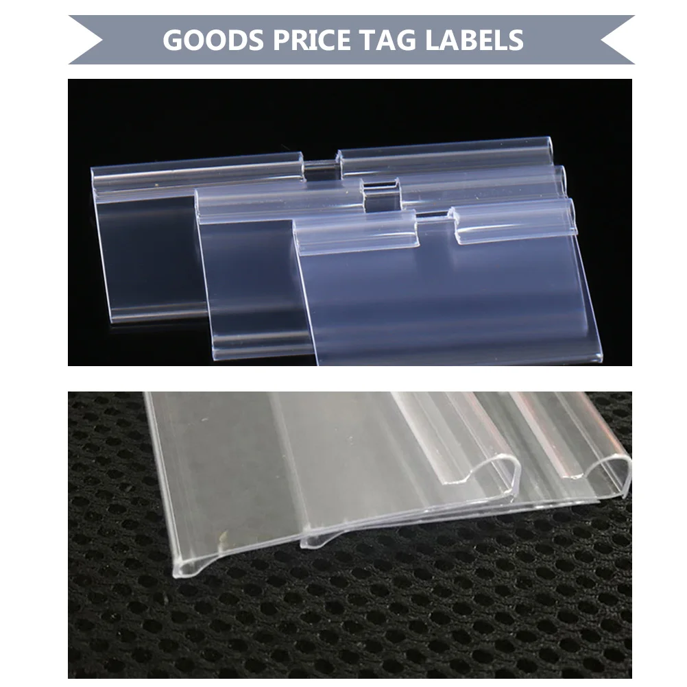 

30 Pcs PVC Price Tag Labels Waterproof Shelf Sign Holders Store Decor Goods Label Stands Plastic Tag ganizers