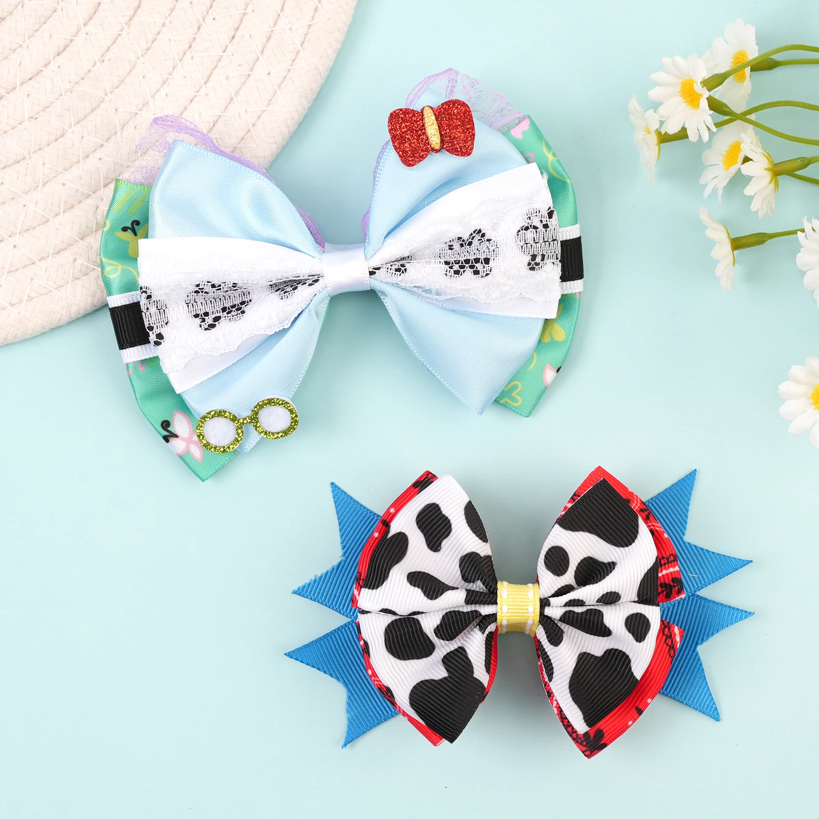 1 Stück Niedliche Mädchen-Haarspange mit Schleife, Elegante Blumen-Strass-Dekoration für Alltag und Party, Perfektes Geschenk, Kinder-Haaraccessoires