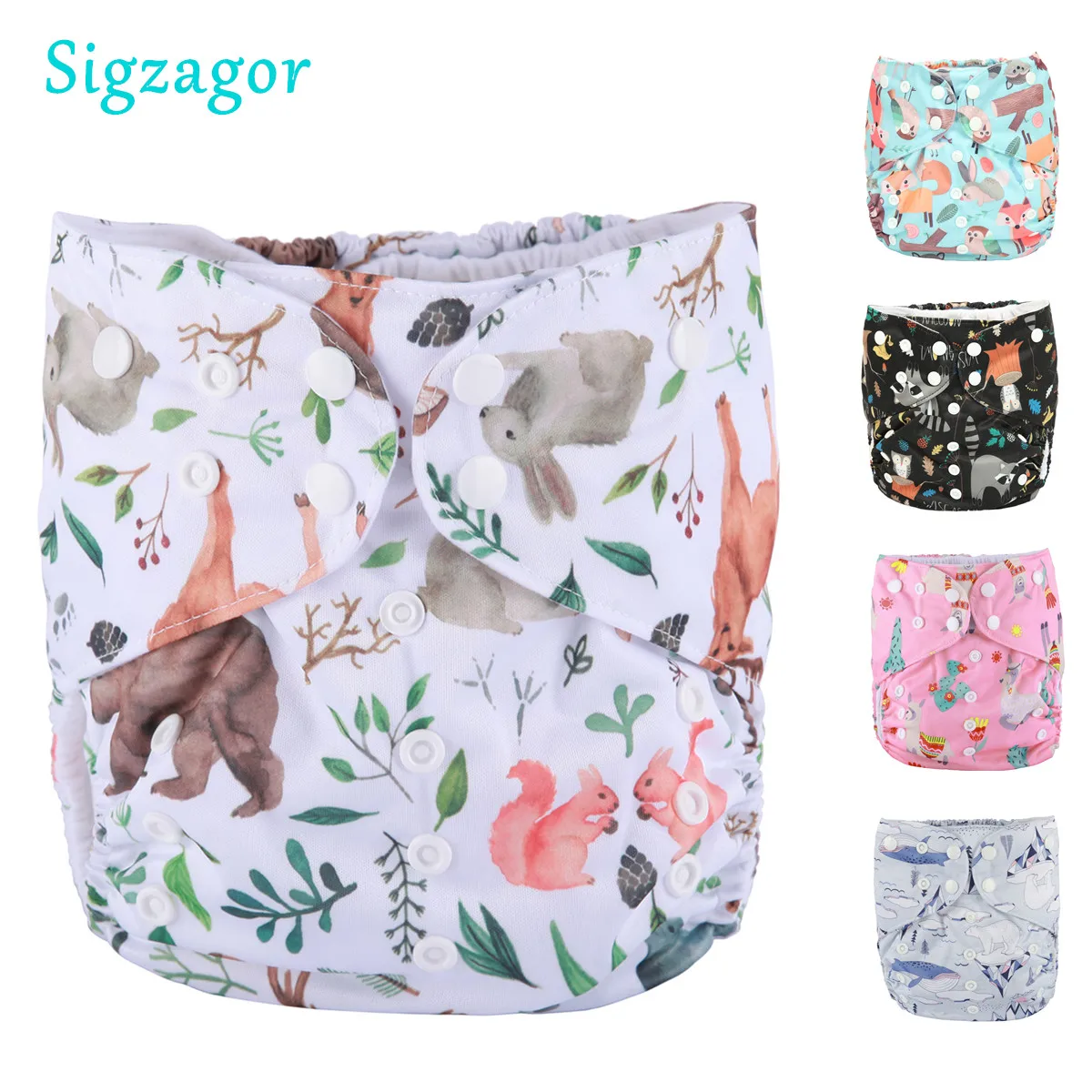 [Sigzagor] 2 to 7 Years Old Big Cloth Diaper Nappy Pocket One Size Reusable Washable Baby Kids Toddler Junior