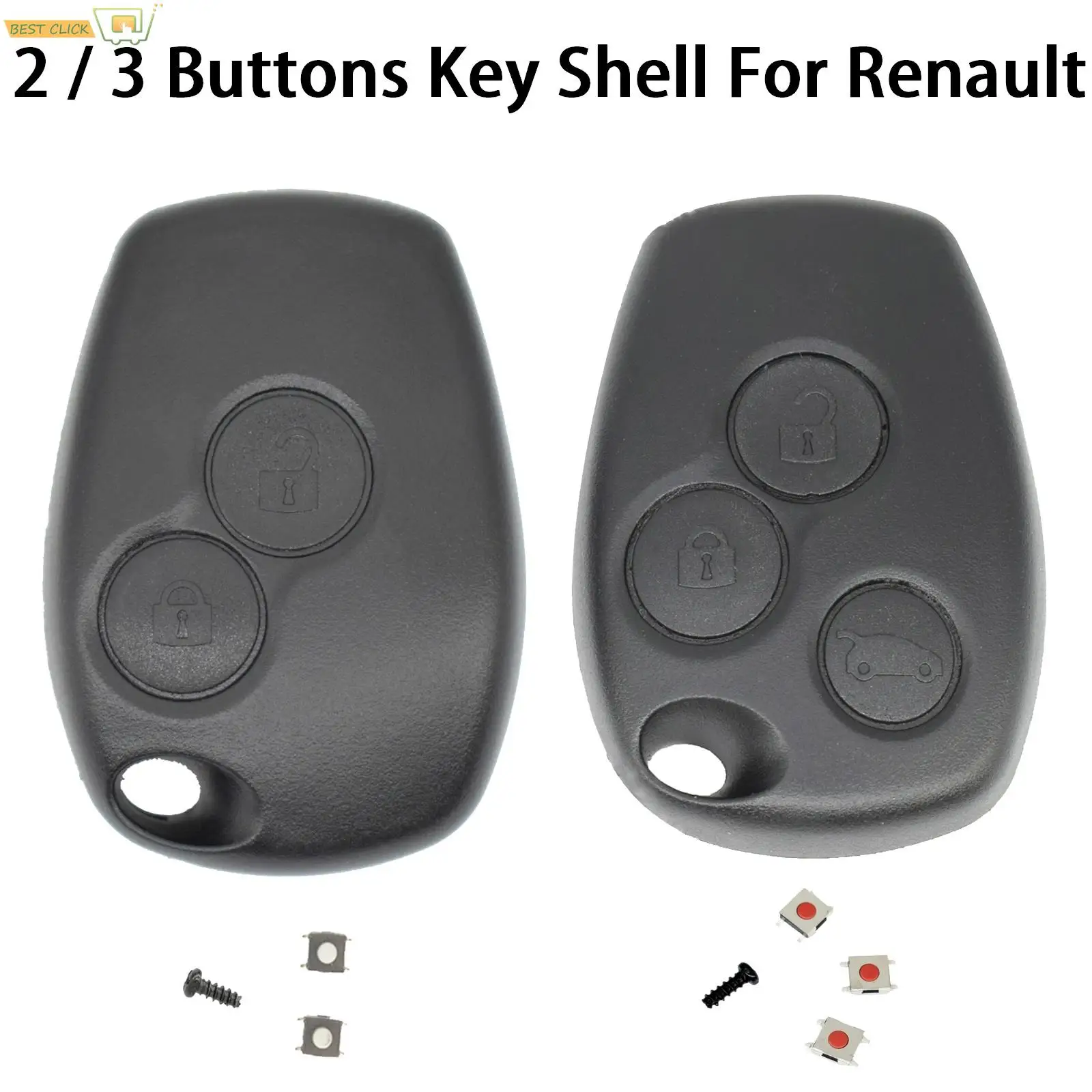 2/3 Button Switch Car Remote Key Shell Fob Case For Renault Clio Trafic Twingo Kangoo Master Modus Dacia Duster Sandero Modus