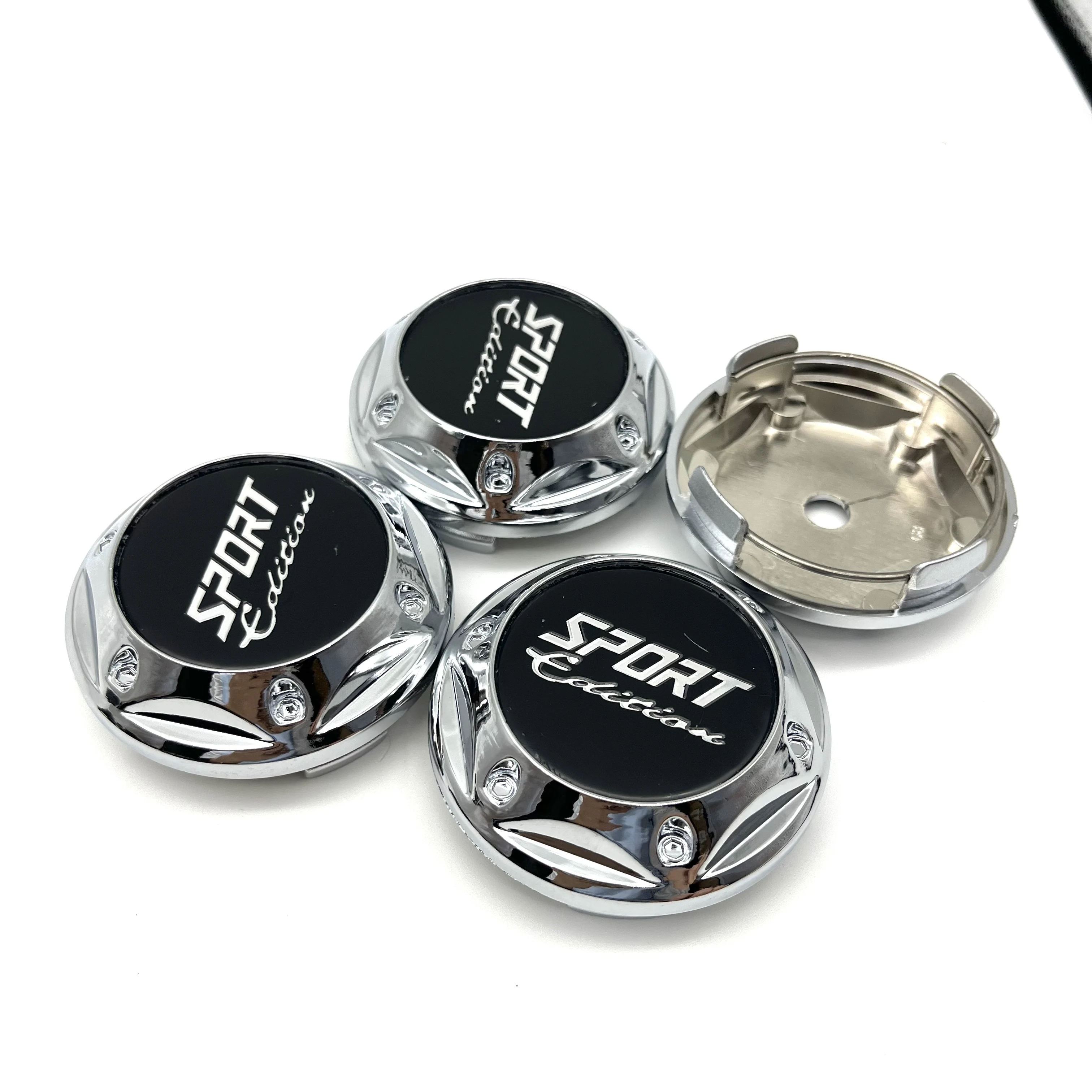 4pcs ABS 68mm Wheel Center Caps Flower High Cap With 45mm SPORT EDITION Emblem Logo Car Stickers Styling Auto Accessories