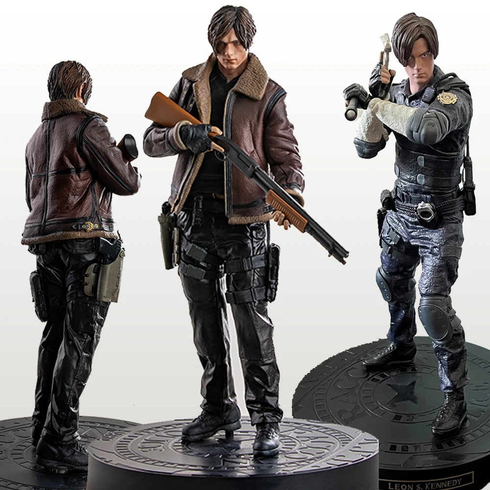 Biohazard Leon Scott Kennedy Anime Figure Brown Jacket Evil Police Game Model Toy Collection Birthday Gifts