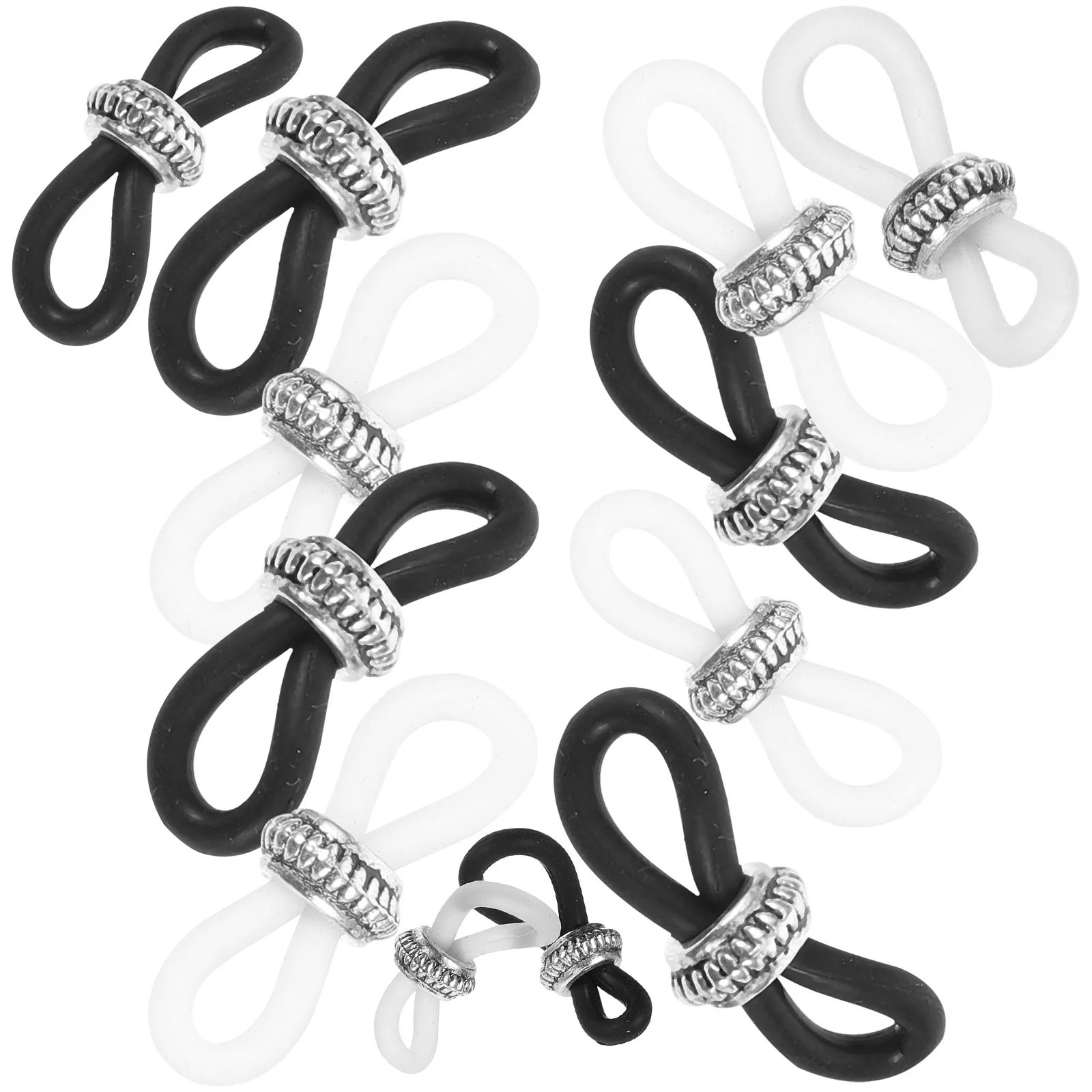 

20Pcs Eyeglass Chain Ends Silicone Anti Slip Connectors for Glasses Rope Holder Replacement Prevents Glasses Loss
