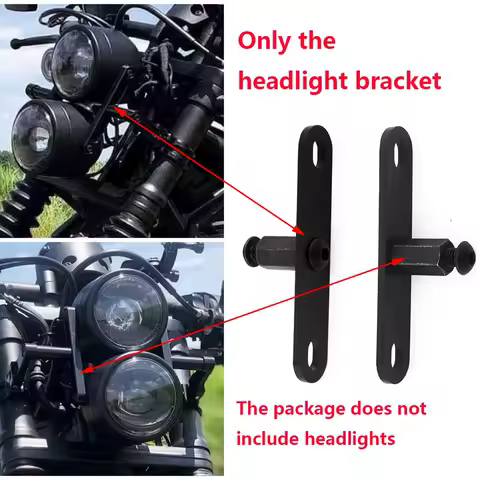 Universal Motorcycle Twin Headlight Clamp HeadLamp Mount Bracket Light Holder For Harley Touring Dyna Sportster 883 1200 Softail