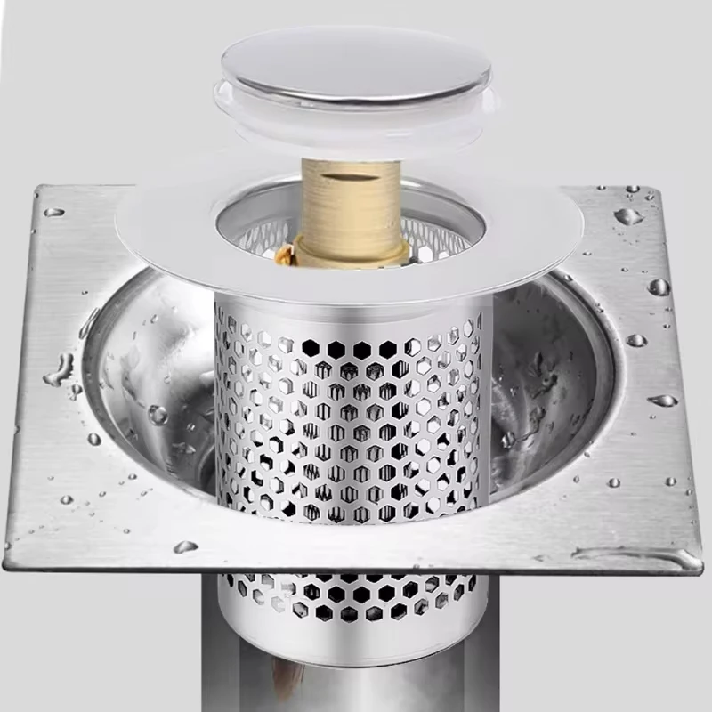 Washbasin Plug Anti Odor Pop-Up Bounce Core Basin Stopper Hair Catcher Shower Sink Strainer Stainless Steel Filter Bouncing Core