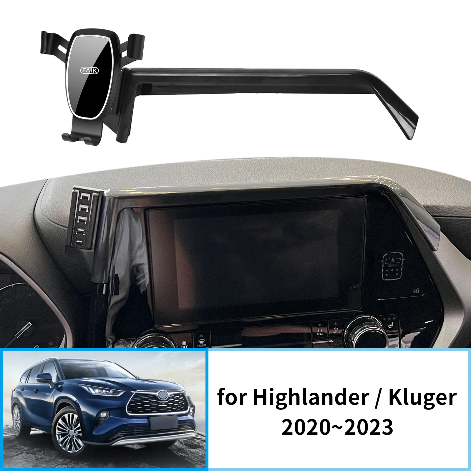 

for Toyota Highlander Kluger 2020~2023 XU70 GPS Bracket Navigation Stand Auto Accessories