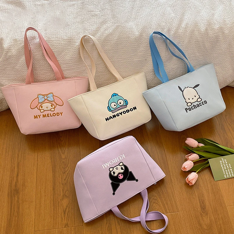 

New Anime Kawaii Sanrios Kuromi Handbag Girls Go To School Cartoon Make Up Shopping Work Commuting Bag Send To Friends Gift