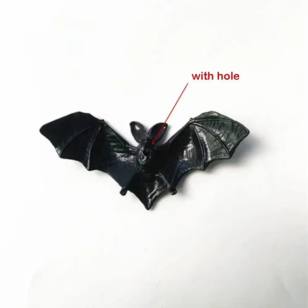 20Pcs 3D Bats Hanging Ornaments Simulation Realistic Halloween Party Decoration Plastic with Rope