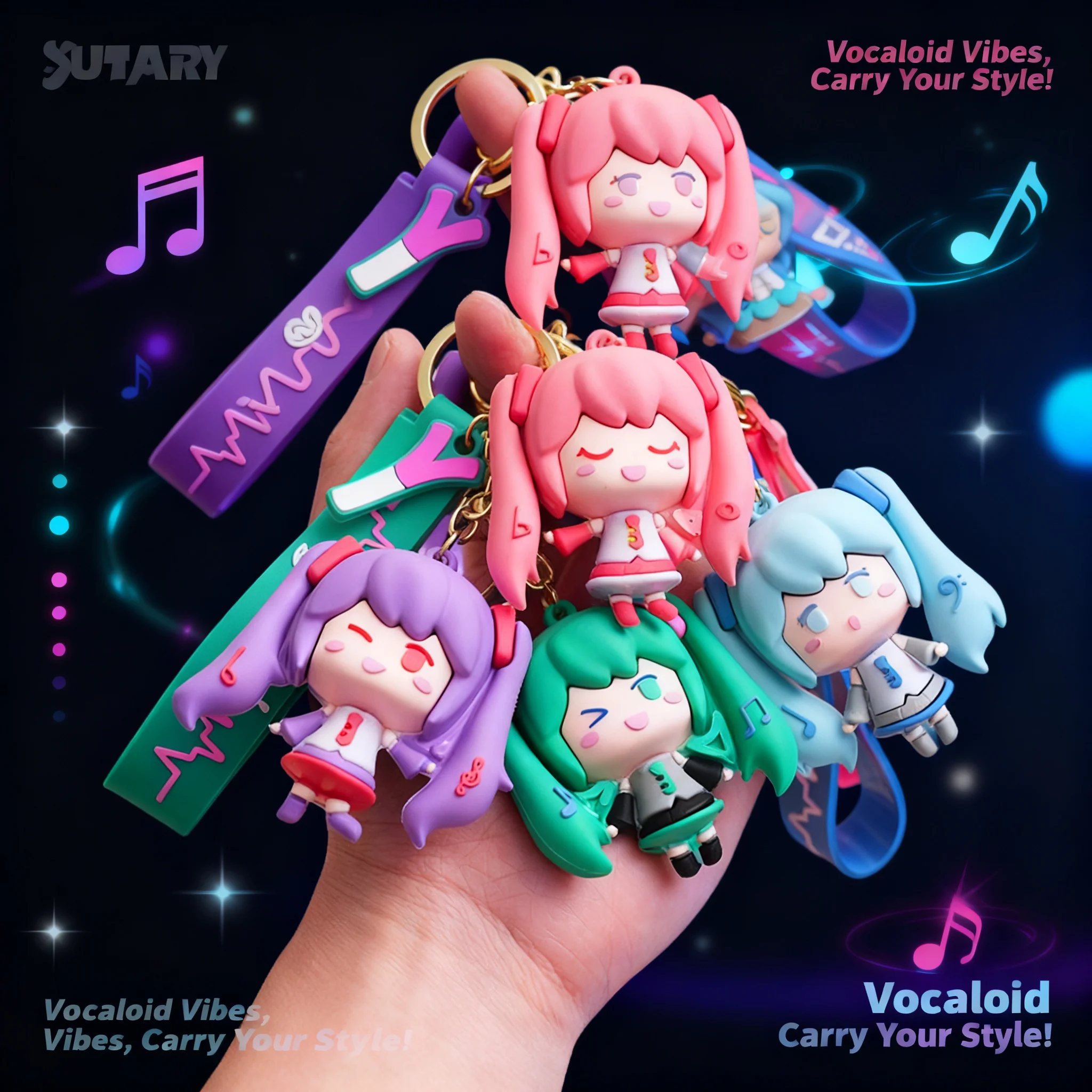 

Hatsune Miku Keychain Pendant Anime Cute Soft Girl Backpack Doll Keychain Gift Accessories for Fans Cosplay Collection Kawaii