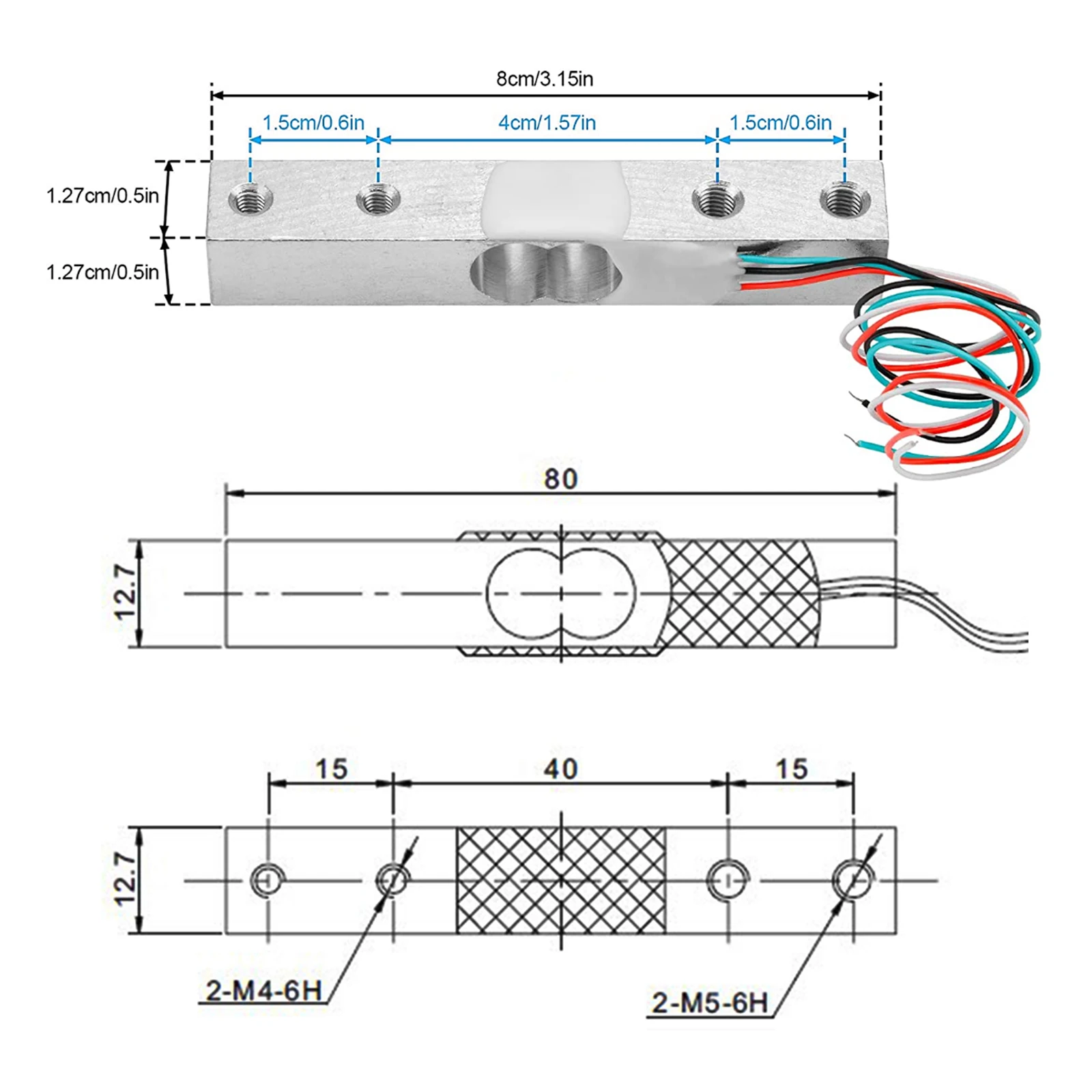 5/10 szt. 1kg 2kg 3kg 5kg 10kg 20kg ogniwo obciążnikowe czujnik masy waga elektroniczna czujnik ważenia stopu aluminium do reklamy HX711