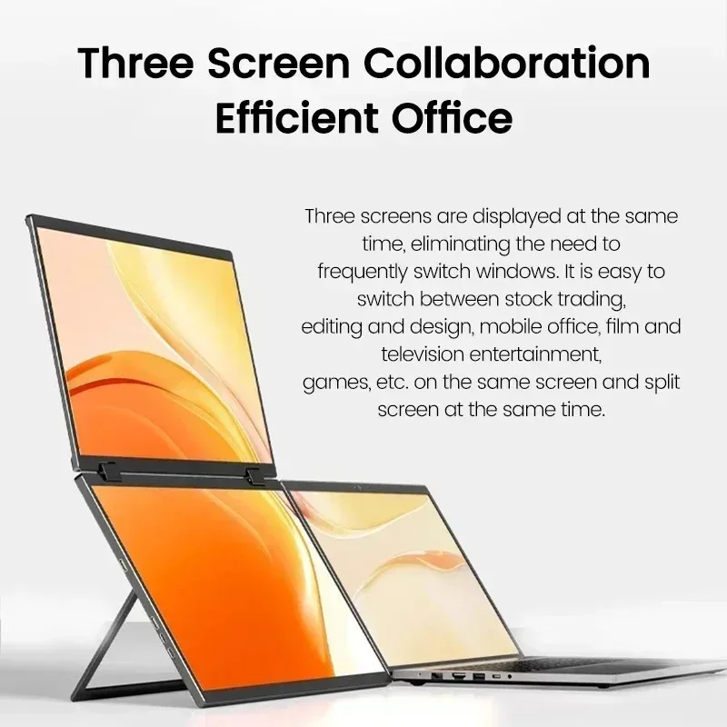 16 Inch 2.5K Dual For PC  PS4/5 Screen Portable Monitor 2560*1600P 16:10 100%sRGB With 360° Flip External Screen