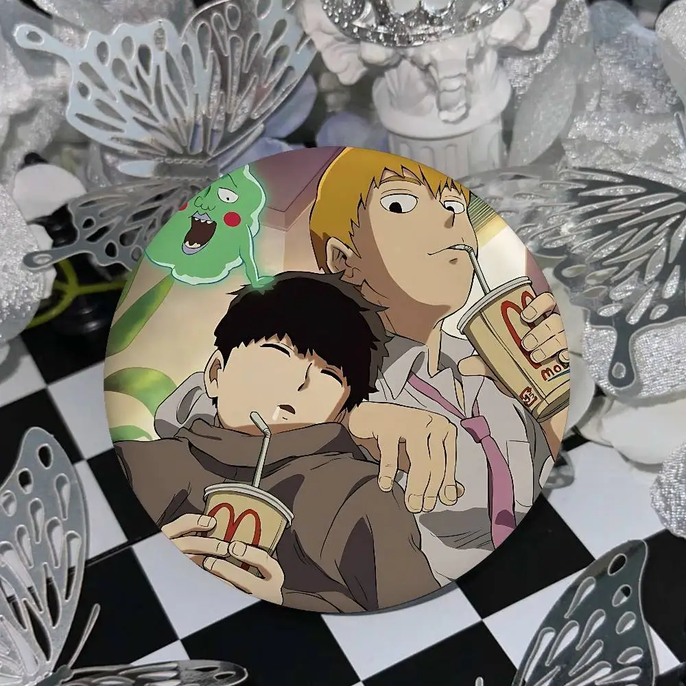 أنيمي M-Mob النفسي 100 شارات لينة زر دبوس مشرق مطبوعة أيقونة هدية للأصدقاء شارة طوق بروش التلبيب دبوس معدني #6