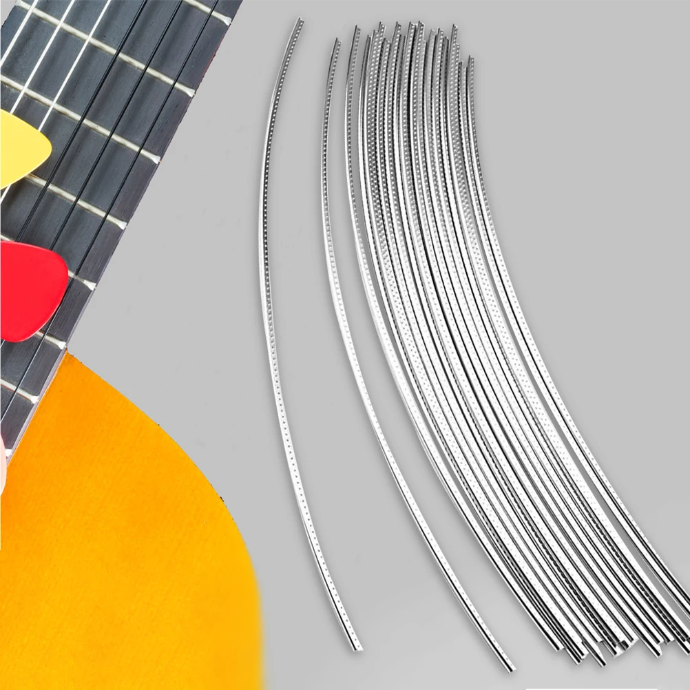 

25 Pcs Curve Silk Guitar Supplies Fret Wire Replacement to Weave Wires Metal Fretboard
