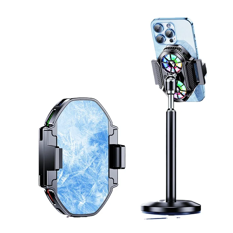 Semiconductor mobile phone radiator, dual-core dual-fan, temperature digital display, three-speed cooler