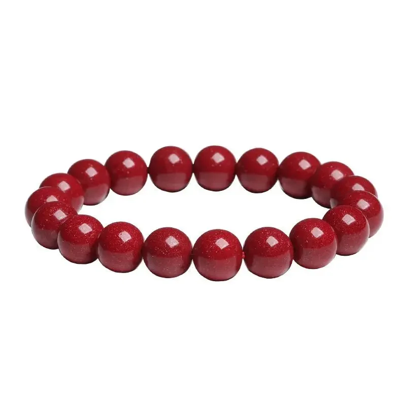 6/8/10mm Natural Cinnabar Zodiac Bracelet with Buddha Bead for Men and Women, High Content Cinnabar Lucky Bracelet Jewelry Gift