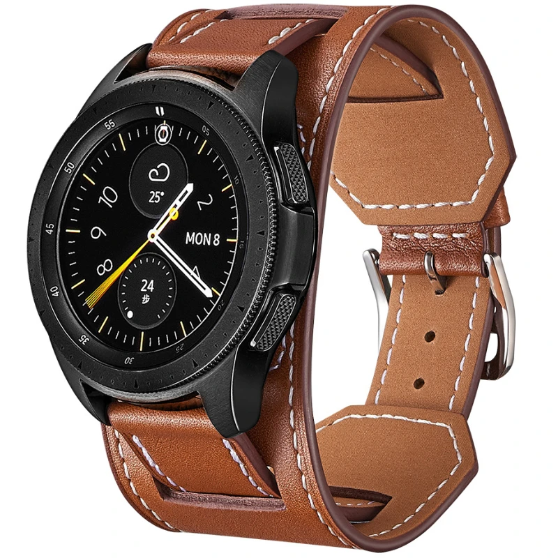 20mm 22mm Leather Strap For Samsung Galaxy Watch 3/4/Classic/5/Pro/Active 2 Wristband Belt Huawei Watch 4/3/Pro/GT 2 Amazfit GTR