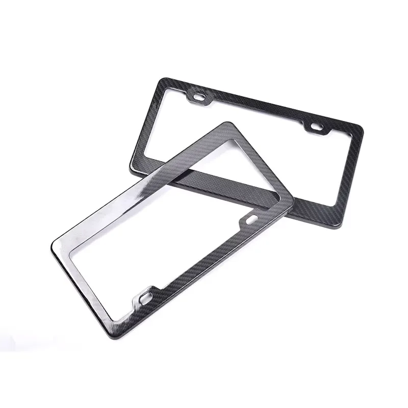 2pcs Black stainless steel Carbon Fiber license plate holder suitable for American Standard car license plate holde