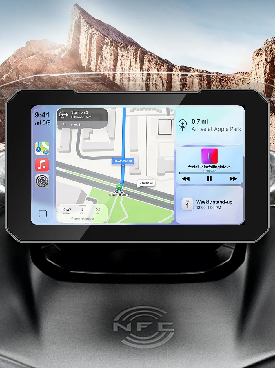 AliExpress NONE 5 Inch IP67 Waterproof Motorcycle Touch Screen with Wireless CarPlay Android Auto Fast Boot for Motorcycle E-Bike ATV Etc Navi