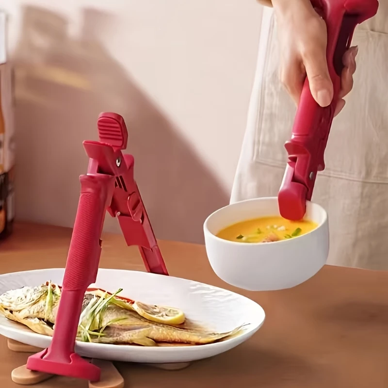 

2-in-1 Kitchen Accessories Anti-scalding Clip Non-slip and High Temperature Resistant Suitable for Microwave Ovens and Stovetops
