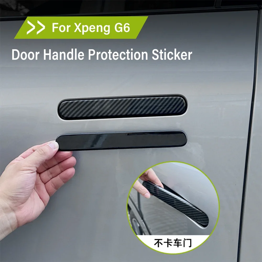 

Для Xiaopeng G6 Xpeng G6 2023 2024, дверная ручка автомобиля с узором из углеродного волокна, яркая черная ручка, защита от царапин, внешняя часть