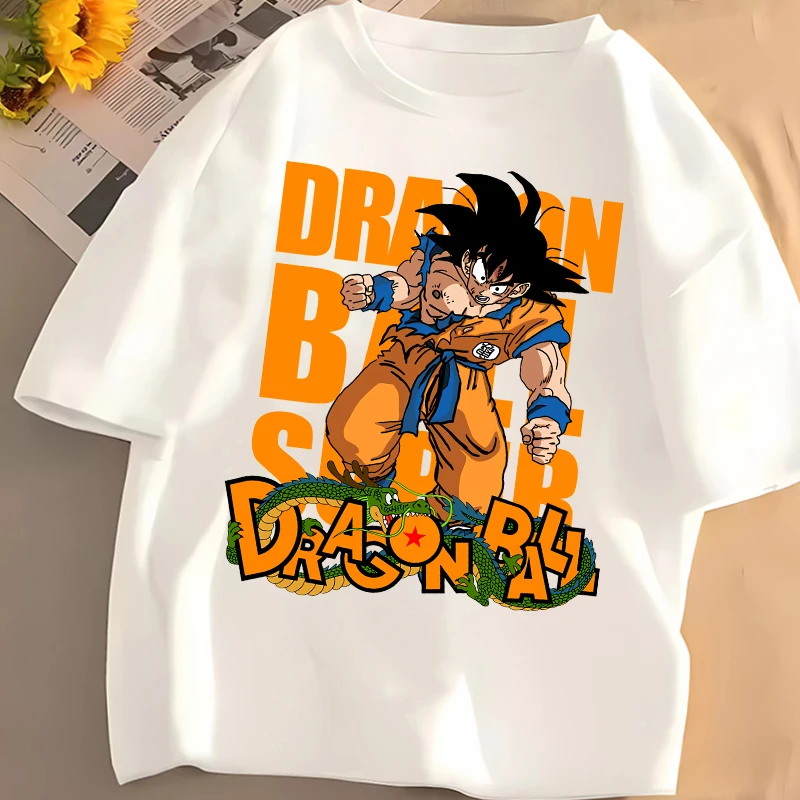 Dragon Ball Kinder-Kurzarm-T-Shirt aus Baumwolle, Sommer-Freizeit-T-Shirt für Jungen, Baumwoll-Rundhals-Oberteil mit Anime-Print, Cartoon-Pullover – Detail 5