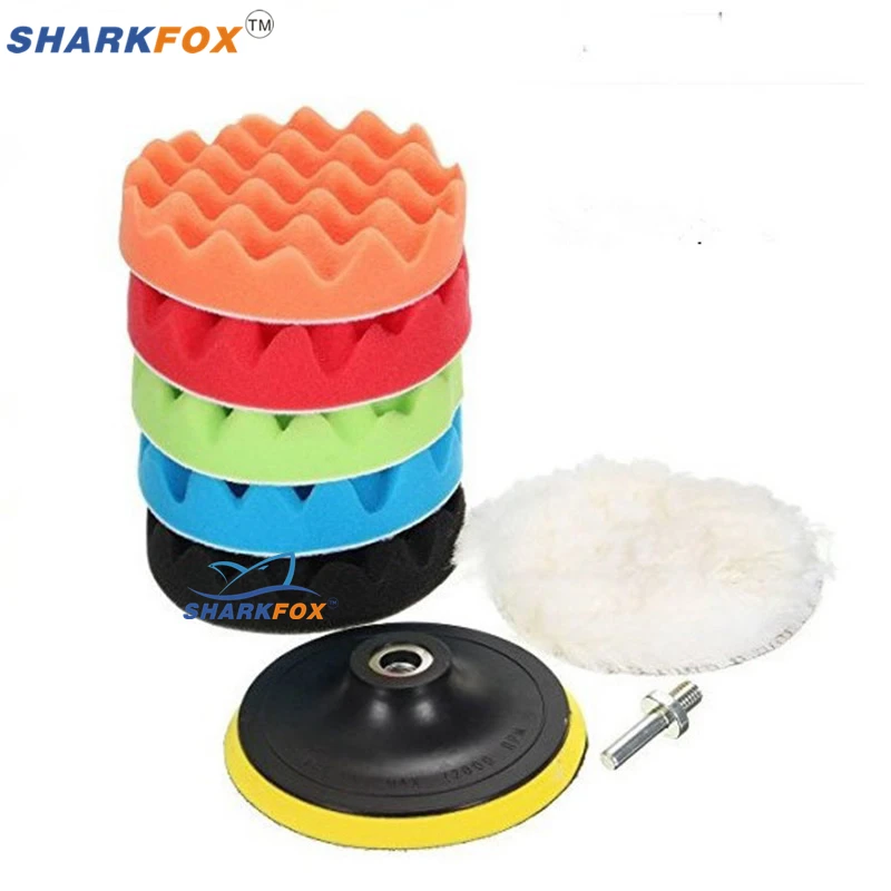 Sharkfox 3-7 inch Car Polishing Pad Sponge Buffing Waxing Clean Polish Buffer Drill Wheel Polisher Removes Scratches Car Repair