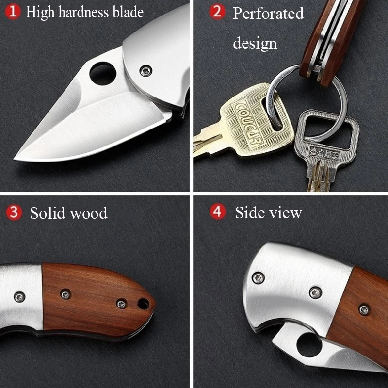 Stainless Steel Mini Knife Folding Househould Portable Pocket Knife Multifunctional Small Knife Fruit Knives Kitchen Tool