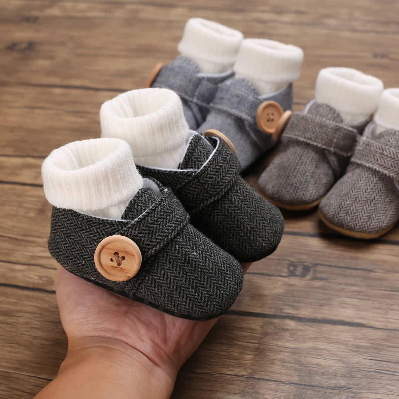 

Toddler Girls' Winter Socks Shoes with Heart EmbroideryElastic Ankle Warm Booties, All-Season Soft Fabric CasualOutfits