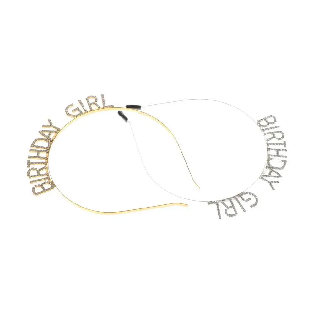 Headdress Women Alloy Birthday Gift Queen Letter Rhinestone Crown Happy Birthday Headband Female Jewelry Korean Style Hair Hoop