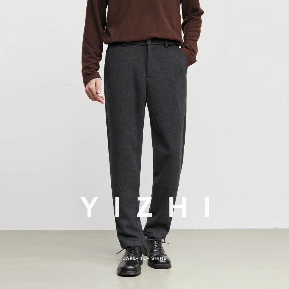 

Модные мужские прямые повседневные классические брюки, осень-зима 2024, новые однотонные свободные деловые зауженные брюки
