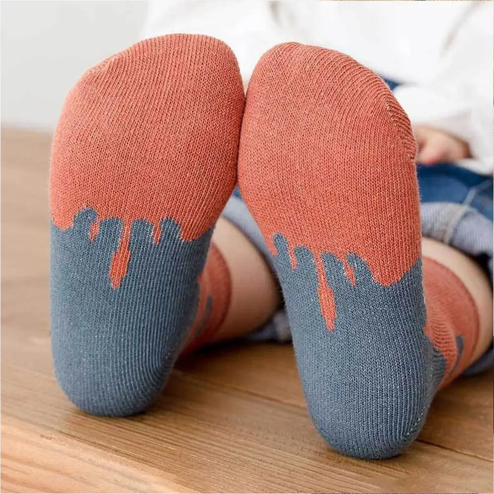 5 أزواج من الجوارب القطنية للأطفال بتصميم قطة مريحة للأطفال الصغار منتصف العجل جوارب قابلة للتنفس للربيع والخريف للأطفال #2