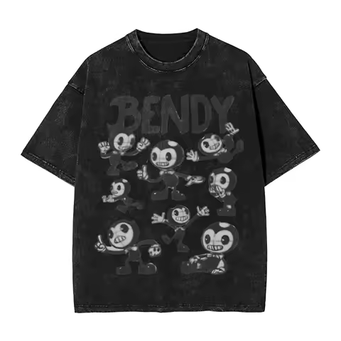 Bendy and the Ink Machine Game Movie Horror T Shirts Men's Cotton Cool T-Shirts Crewneck Tees Short Sleeve Tops Gift Idea